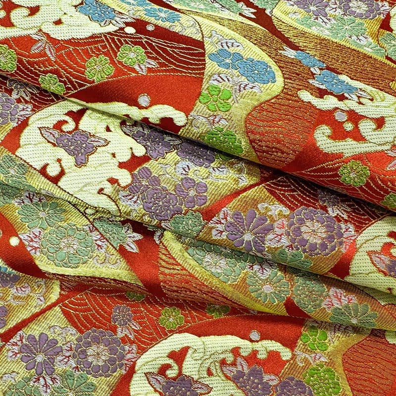 金襴織物 道長流しに荒磯（全2色）  柄の出方2色目