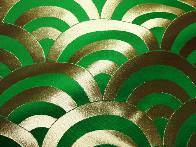 金襴織物 青海波文（緑）