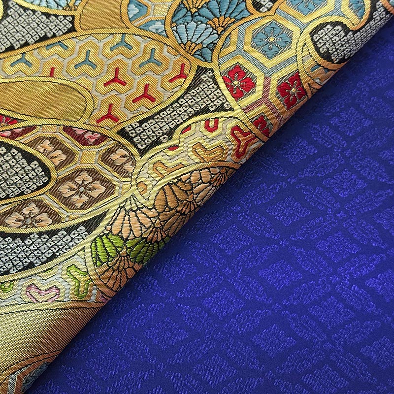 金襴織物 波割付文様（全2色）  裏地との組み合わせ例