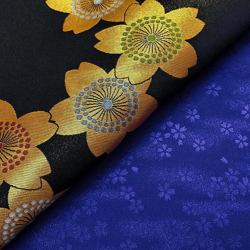金襴織物 金襴大桜（全2色）  裏地との組み合わせ例