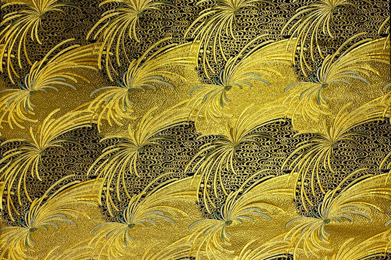 金襴織物 金糸乱菊