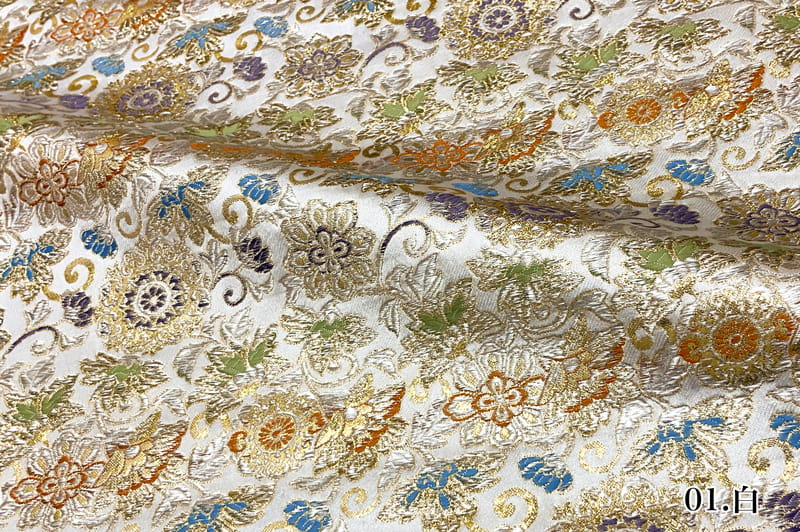 金襴織物 唐花華文
