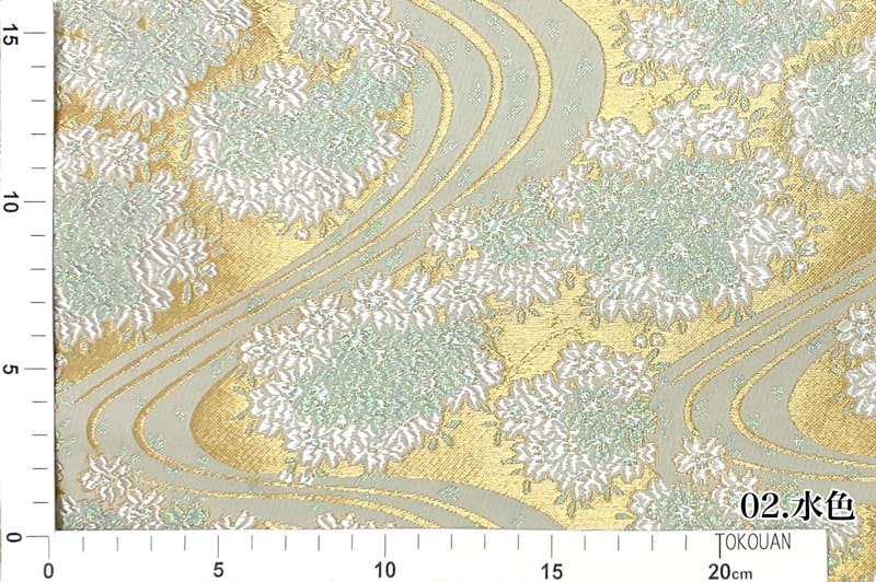 金襴織物 金地桜に流水
