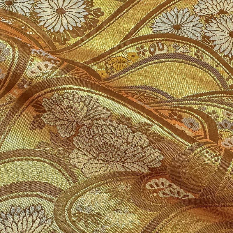金襴織物 金波に花（全3色） 3色目1 