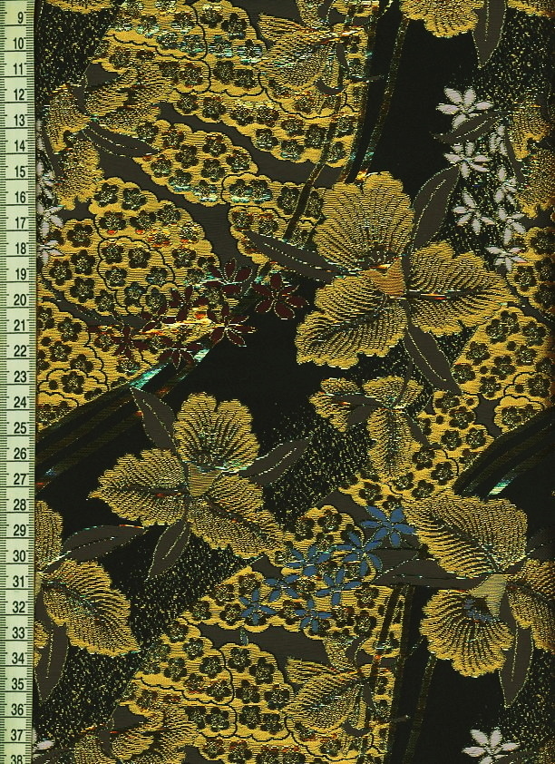 金襴織物 黄金流水文に蘭