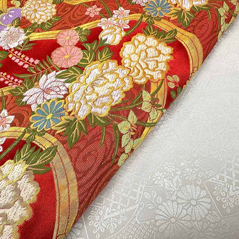 金襴織物 雅流水文（赤） 商品詳細