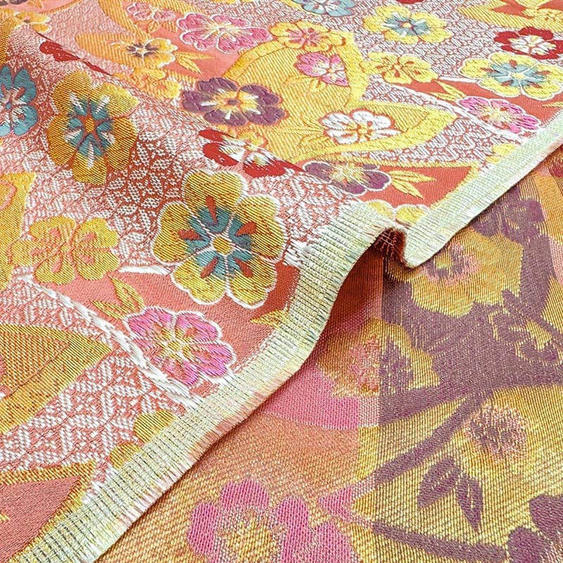 金襴織物 七宝地文に桜（全2色）