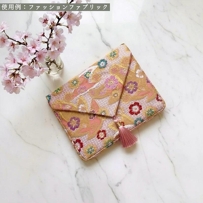 金襴織物 七宝地文に桜（全2色） 作品例
