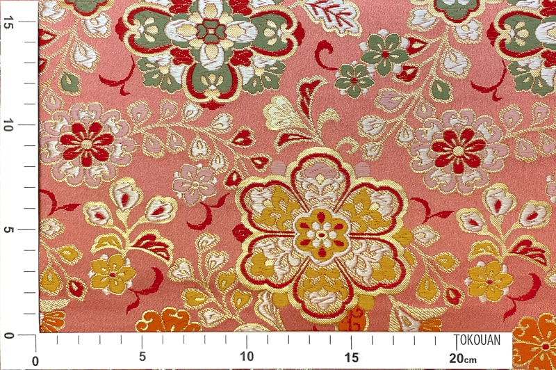 金襴織物 桃色華文