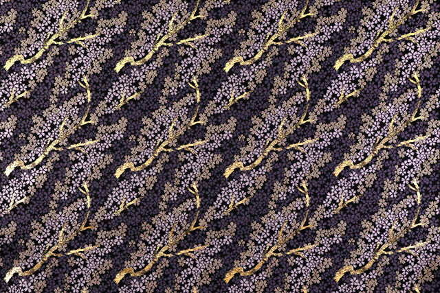 金襴織物 枝桜（紫）