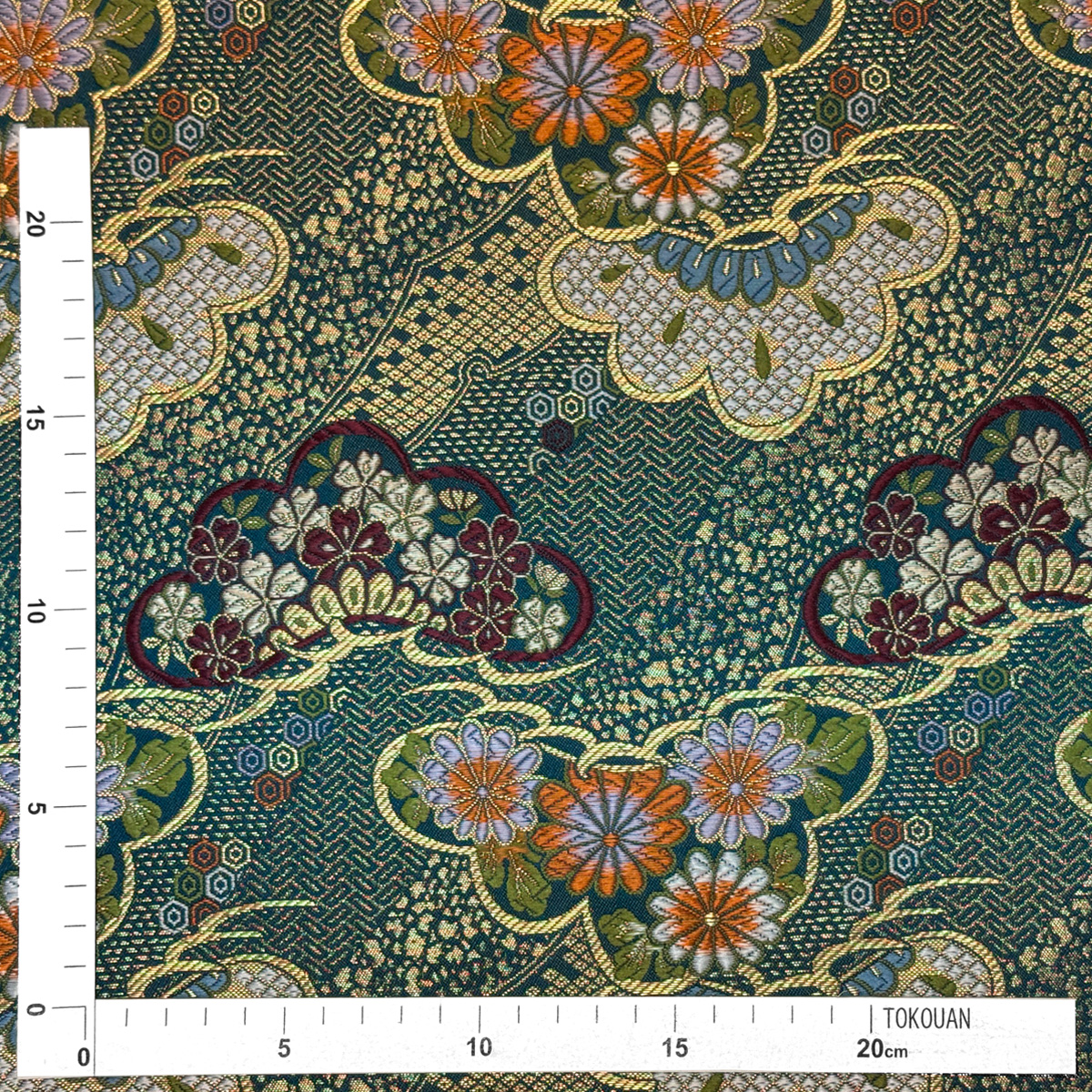 金襴織物 花形松（鉄紺） 定規