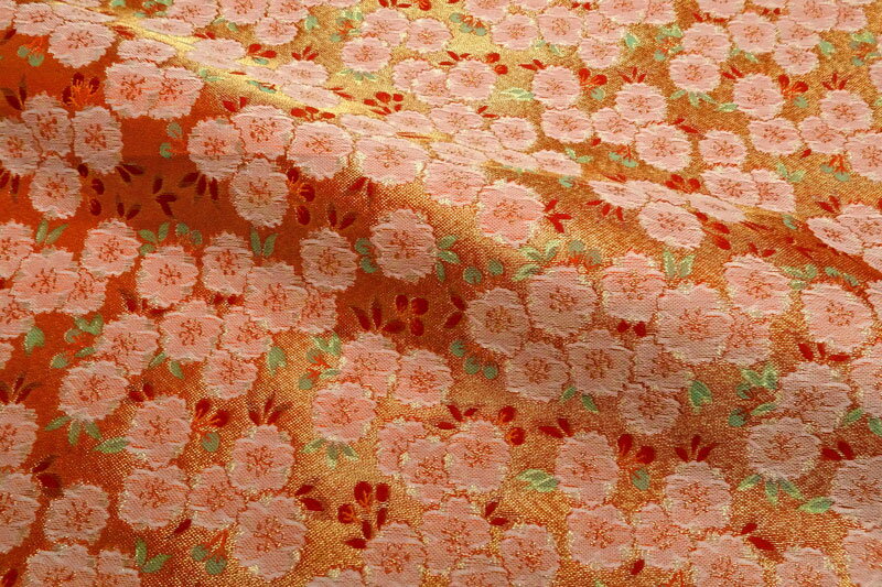 金襴織物 牡丹桜
