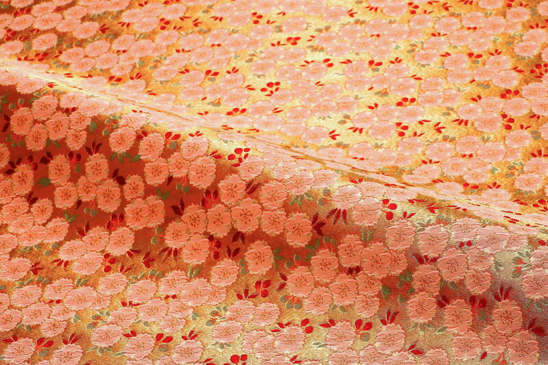 金襴織物 牡丹桜