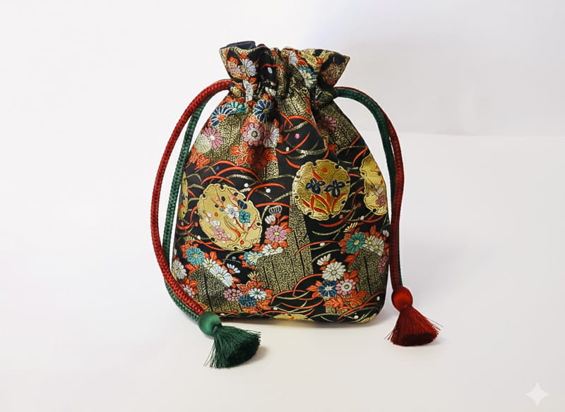 金襴織物 瑞祥鶴花丸錦（赤） 使用イメージ