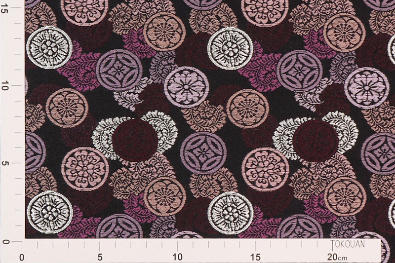 金襴織物 吉祥丸紋（黒・紫）