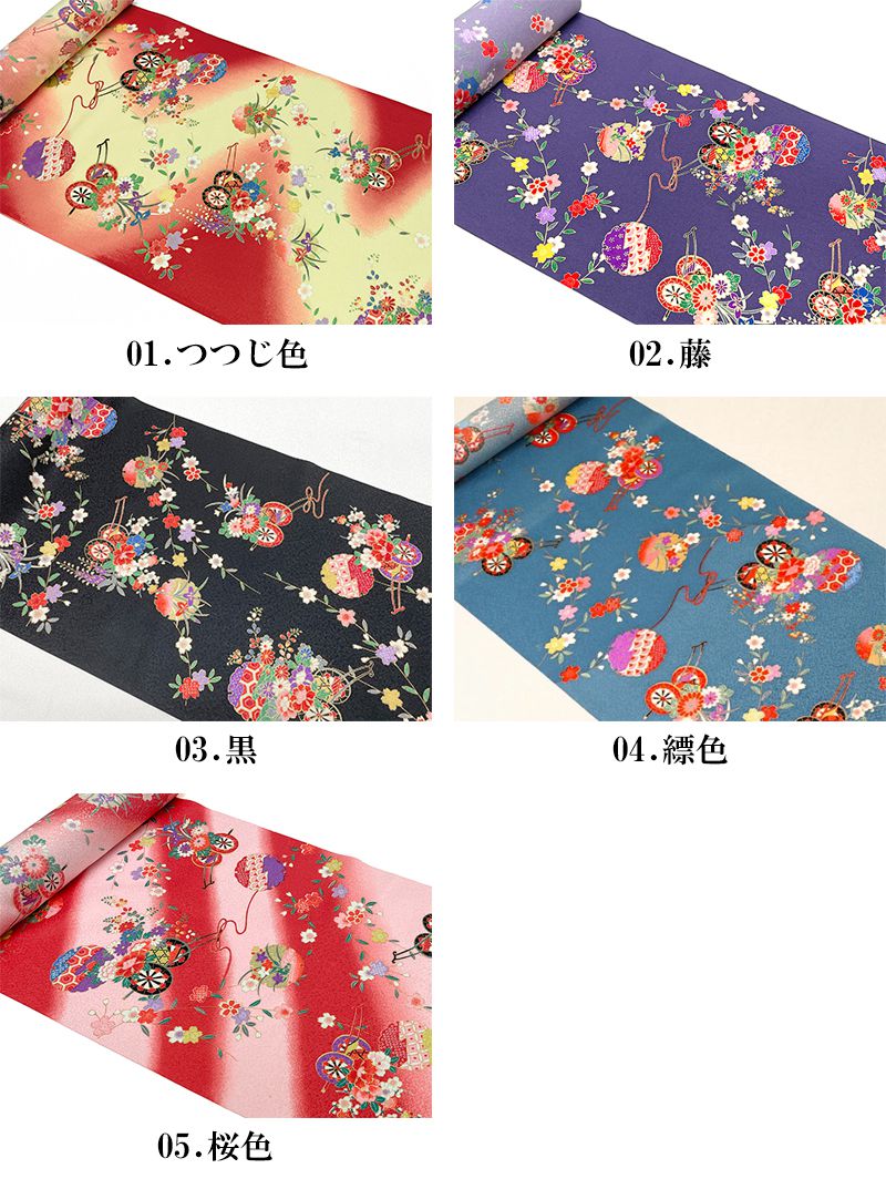京・金彩友禅 花車に雪輪