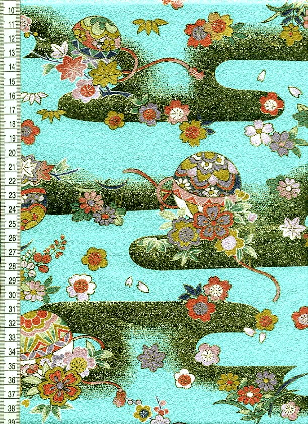 京・金彩友禅 手毬 新橋色