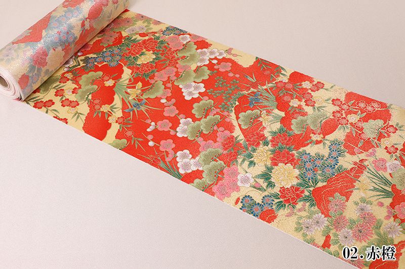 金彩友禅販売 四季草花柄の和柄生地通販なら都香庵