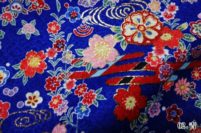 京・金彩友禅 エ霞水紋に花