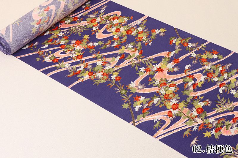 京・金彩友禅 鹿の子流水 草花文