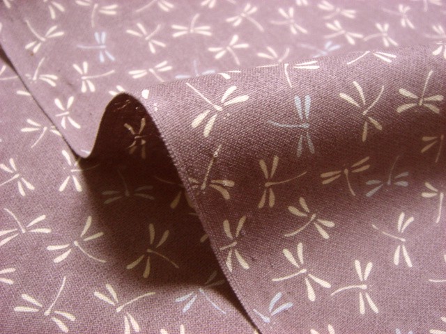 綿 小紋 トンボ（浅紫）