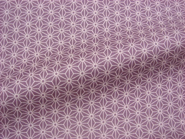 綿 小紋 麻型（淡紫）