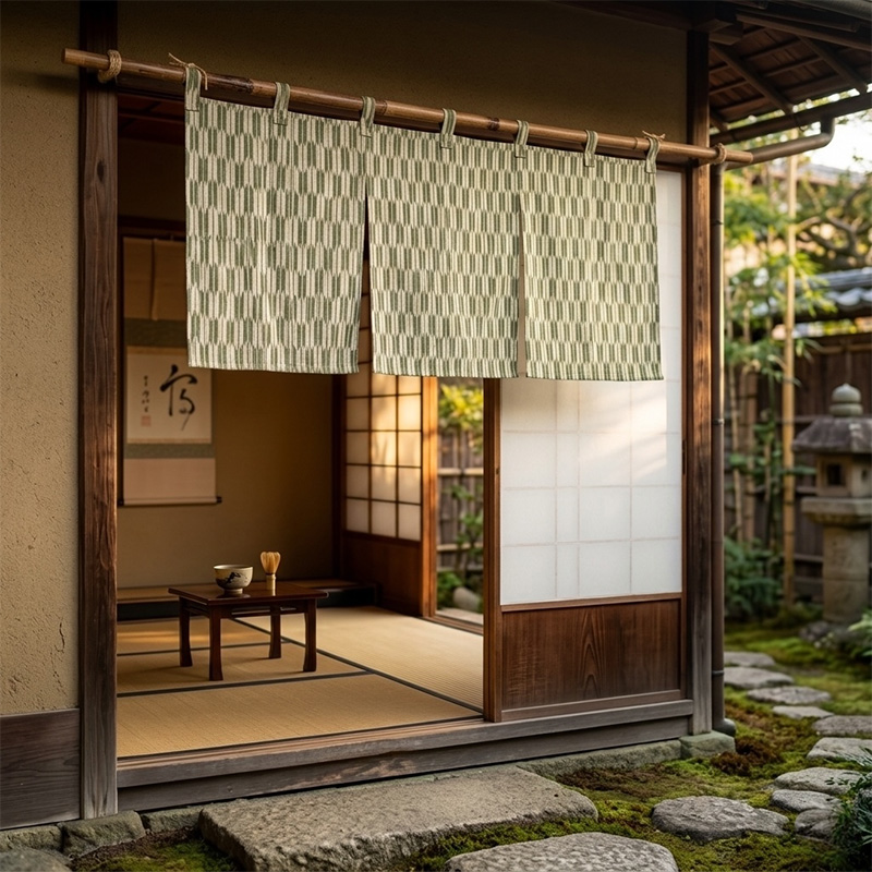 本麻 生地 矢絣 小(常盤)