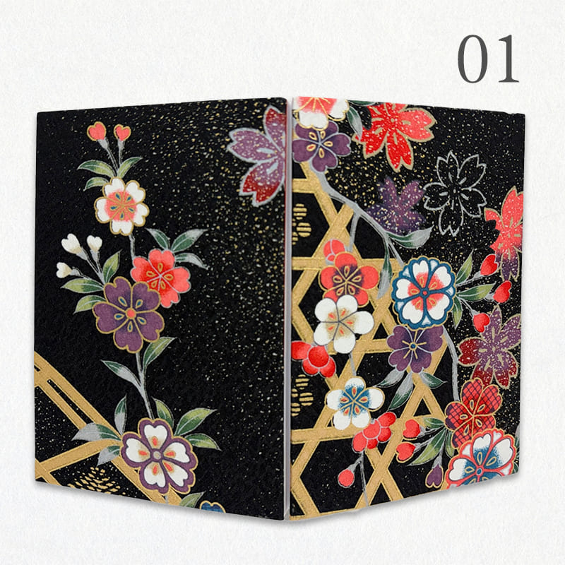 御朱印帳 金彩友禅 光悦垣文 (黒)