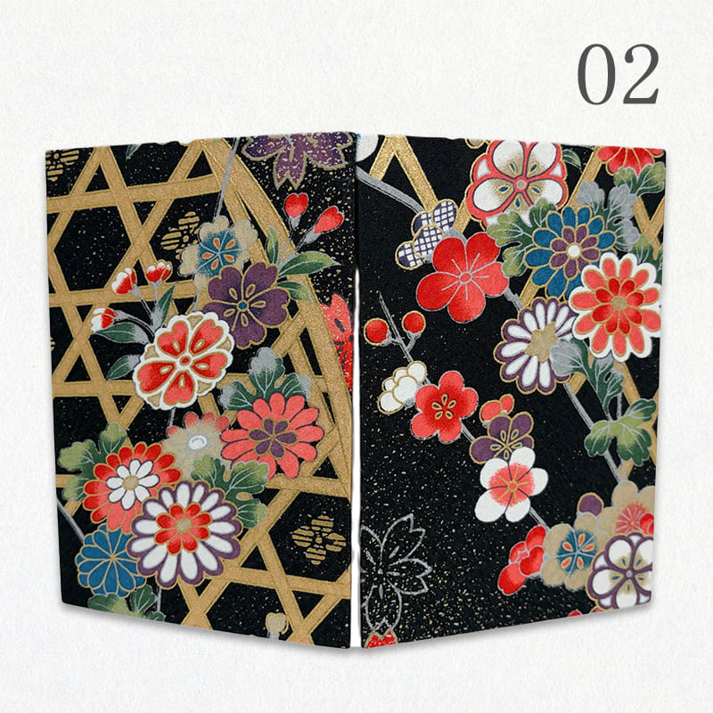 御朱印帳 金彩友禅 光悦垣文 (黒)